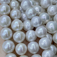 Perles d'eau douce de grande taille 10-13 mm, presque rondes, blanches, en vrac, pour la fabrication de bijoux, commande en gros, directement de l'usine