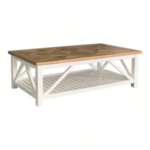 Mesa de centro rectangular para sala de estar, <span class=keywords><strong>parquet</strong></span> de madera maciza reciclada, rústica, Vintage, antigua, Provincial, francesa, 2017 - Product Image 2