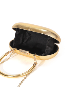 Bell High Quality Fashion Mini Gold Metal Evening Bag PU Leather Party Chain Dress Bridal Handbag <b>Wedding</b> <b>Clutch</b> Waterproof - Product Image 6