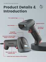 XB-D15 Syble Nouveauté Scanner de codes-barres portable 1D 2D Android filaire QR PDF417 économique