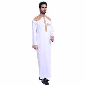 Vente flash : Robe longue décontractée pour hommes en polyester avec motif colorblock, pour hommes musulmans du Moyen-Orient et d'Afrique - Product Image 5