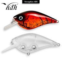 Vente en gros de corps de leurres de pêche vierges non peints 68mm 16.8g Crankbait avec bec carré, personnalisables
