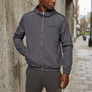 2025 New High Quality Unisex Casual Winter Windbreaker Jacket Canvas Custom Label <b>Covered</b> <b>Button</b> High-Durable Stand Front - Product Image 3