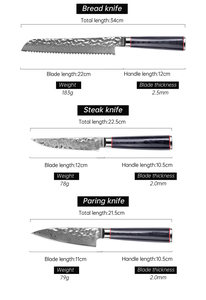 Đặt de cuchillos de cocina de lujo acero damasco japonés chuyên nghiệp cuatro piezas En embalaje cao cấp - Product Image 3