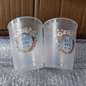 Gobelets en <span class=keywords><strong>plastique</strong></span> de jus de stade givré réutilisables personnalisés pour la fête de mariage - Product Image 4