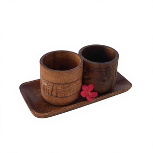Wooden Spice Jar Set Round With Lid And Spoon Handcrafted Airtight <b>Container</b> For Kitchen Traditional Chinese Design - Product Image 4