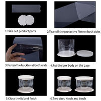 Vente en gros pas cher 18/22cm boîtes à gâteaux d'anniversaire transparentes PET boîte d'emballage cadeau ours rose boîte de noël de fête de mariage