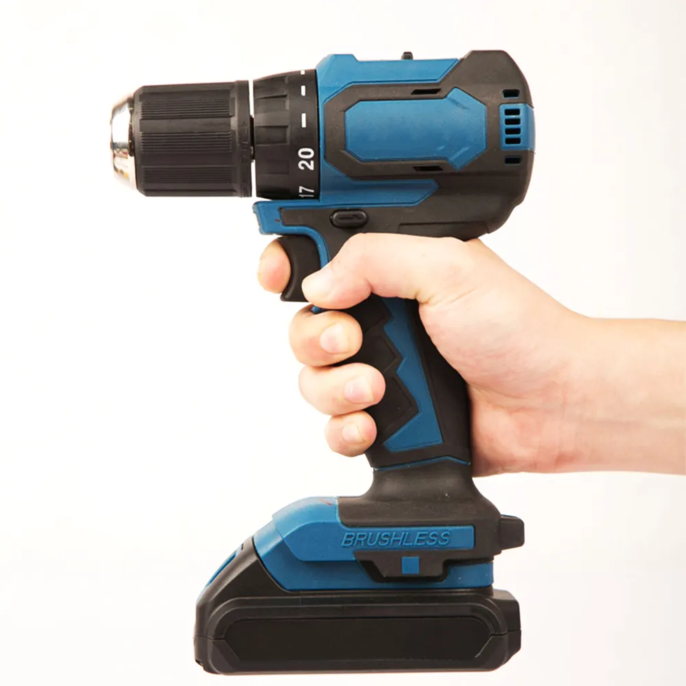 High Quality 1700 RPM 20V Cordless Brushless Impact Drill Driver with 2-Speed Battery Power Tool