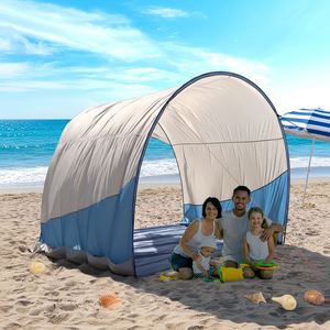 Carpa de Playa Plegable Impermeable y Resistente al Viento de Una Habitación para 3-6 Personas, Camping al Aire Libre, Toldo de 360°, Tela de Poliéster 190T - Product Image 1