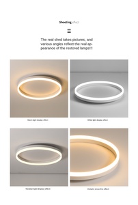 ไฟเพดาน LED แบบเรียบง่ายสไตล์สแกนดิเนเวียที่ทันสมัยเหล็กอะคริลิคสี่เหลี่ยมสีดำขนาดใหญ่สำหรับห้องนอนและเรียน - Product Image 5