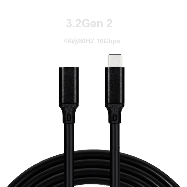 USB C Extension Cable - USB 3.2 Gen2 4K/60Hz HD PD 100W 5A Fast Charging Type C Male to Female Charge Accessory