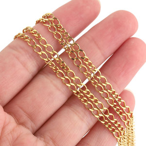 Cadenas de Acero Inoxidable Chapadas en Oro de 18K para la Fabricación de Collares de Moda, Cadena Figaro de Acero Inoxidable al por Mayor - Product Image 5