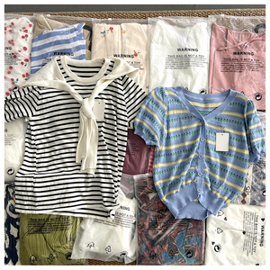 เสื้อยืดถักหลากสีสไตล์สตรีทน่ารักสำหรับผู้หญิงเสื้อทีเชิ้ตแขนสั้นและทรงหลวมใส่ได้พอดีกับอินสตาแกรมในฤดูใบไม้ผลิและฤดูร้อน - Product Image 2