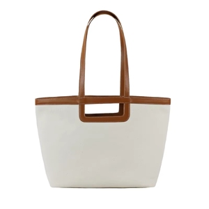 กระเป๋าผ้าแคนวาสธรรมชาติขนาด 12 ออนซ์ พร้อมหูหิ้วหนัง 2 in 1 สีและขนาดตามสั่ง กระเป๋าช้อปปิ้งแบบใช้ซ้ำได้ - Product Image 5