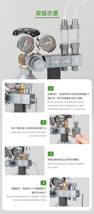 Bir sahne silah gri özelleştirilmiş yüksek kaliteli Metal <span class=keywords><strong>CO2</strong></span> azaltılmış basınç hızlı zamanlayıcı ile akvaryumlar için regülatörü vana montajı - Product Image 4