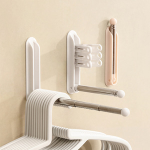 Xinzao Extendable <b>Clothes</b> <b>Rack</b> Wall Mounted 3 Tier Punch Free Storage Organizer for Home Balcony - Product Image 1