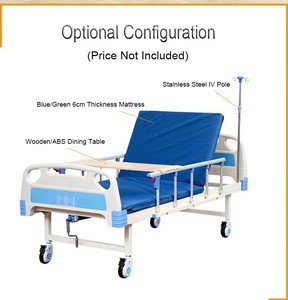 Cama de Hospital Manual de Alta Calidad con 1 Manivela, Multifuncional y Ajustable para Cuidado en el Hogar, Pacientes Paralizados y <span class=keywords><strong>Ancianos</strong></span> - Product Image 3