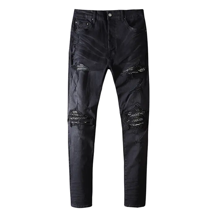 High quality denim jeans men stylish style pants breathable casual black jeans pant for men