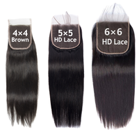 Großhandel 4x4 5x5 6x6 HD Lace Frontal Closure Transparente Schweizer Spitze Anbieter Filmtransparente Hochauflösende Dünne HD Lace Perücke