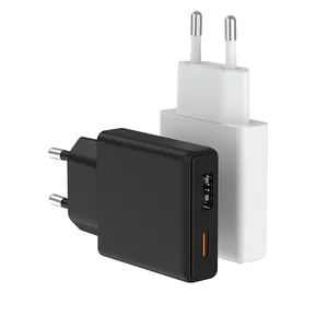 Ultrasottile Mini EU Plug Type C + USB 30W Pd caricatore da muro tipo-C Usb-C Power Adapte GAN Fast Wall Charger