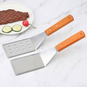Kitchen <b>Tools</b> Japanese Cuisine Steak Spatula Stainless Steel Wood Handle Frying Spatula Teppanyaki Spatula - Product Image 2