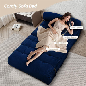 Foldable <b>Sofa</b> Bed With Backrest Support Square Shape Foam Filling Multifunctional Portable Lounge Chair For Adults And Children - Product Image 4