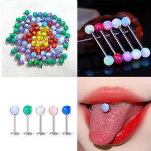 ลูกปัดโอปอลสังเคราะห์แบบเกลียวขนาด 0.9 มม. และ 1.2 มม. ทำจากไทเทเนียม G23 สำหรับเปลี่ยนหัวต่างหู - Product Image 4