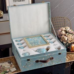 Italian Apricot Blossom Series High-End Bone China 18-Piece Coffee Afternoon <b>Tea</b> <b>Set</b> for Home and Hotel Gift Giving - Product Image 5