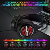 H130 Headset Gaming Berkabel Over Ear RGB dengan Mikrofon Stereo Bass Peredam Kebisingan untuk PC Laptop