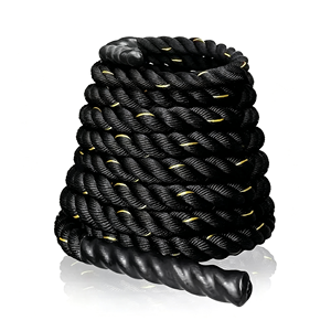 Corde <span class=keywords><strong>de</strong></span> combat robuste en polydacron pour entraînement <span class=keywords><strong>de</strong></span> force, cardio, équipement <span class=keywords><strong>de</strong></span> fitness avec kit d'ancrage et manchons <span class=keywords><strong>de</strong></span> protection - Product Image 1