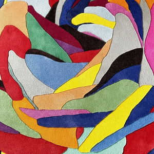 Alfombra de área con mechones de lana 100% hecha a mano, vibrante, Multicolor, moderna, para sala de estar, uso de oración, suave, duradera, gruesa, felpa, pila alta, lavable - Product Image 1