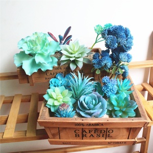 Cabezas de Flores Artificiales de Colores Azules, Suculentas Artificiales para Manualidades - Product Image 2