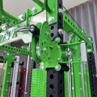 REYK Squat Power Cage Rack Trainer Smith Weight Stack 75kg Steel Triceps Biceps Strength Training Gym Home Bodybuilding Fitness