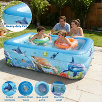 Grande piscine familiale rectangulaire gonflable en PVC, utilisation intérieure/extérieure, personnalisation OEM acceptée
