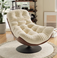 Chaise longue en cuir de luxe de haute qualité, fauteuil moderne pivotant à 360 degrés pour le salon et la chambre à coucher