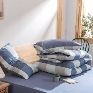 Parure de lit en coton hypoallergénique à motif géométrique, style européen-américain, 300 fils/cm², pour lit King Size, avec taies d'oreiller et jupe de lit de mariage - Product Image 3