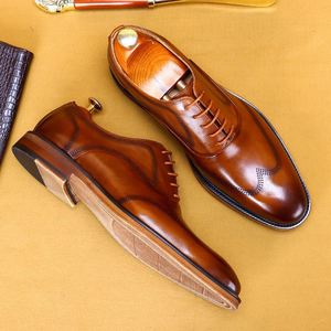Nuevos Zapatos de Hombre Estilo Británico de Cuero Genuino con Cordones, Impermeables, Antideslizantes y Ligeros para Otoño, Casuales de Negocios y Formales - Product Image 2