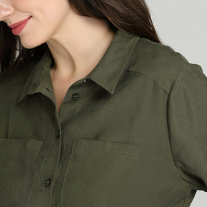 2020 Venta caliente <span class=keywords><strong>verde</strong></span> oliva parche bolsillo de manga larga <span class=keywords><strong>mono</strong></span> con cinturón - Product Image 3