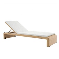 Vente chaude en plein air rotin chaise longue roues pour hôtels stations balnéaires clubs de plage villas pour cours plage piscine zones