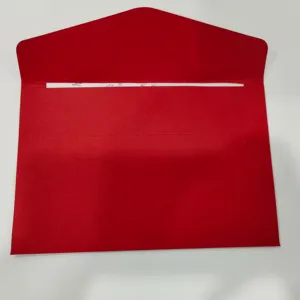 Enveloppe en papier rouge originale de haute qualité, enveloppe de portefeuille personnalisée avec logo et carte d'invitation