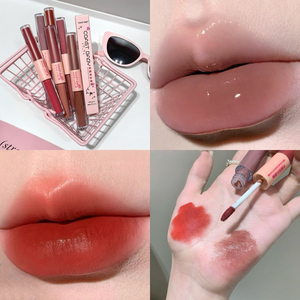 OEM/ODM Novedad Brillo Labial y Iluminador de Doble Punta 2 en 1, Barra Labial Mate de Larga Duración, Resistente al Agua y a las Manchas, Personalizable - Product Image 2