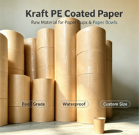Papel Kraft Recubierto de PE Ecológico, Impermeable, en Rollos, Materia Prima para la Fabricación de Vasos de Papel
