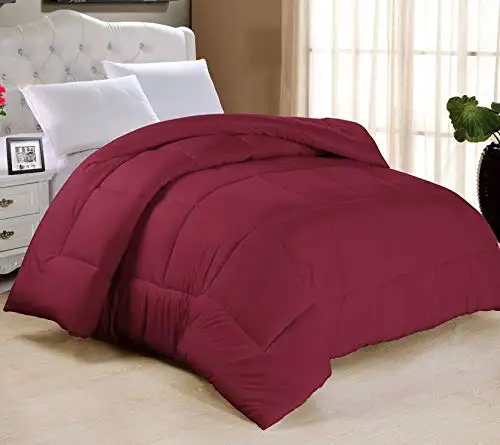 Soft Microfiber AC Comforter Quilt Duvet 150 GSM Maroon Color Twin Size Bedding Comforter 02 100% Polyester Microfiber Fabric