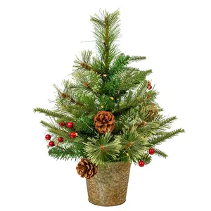Рождественская елка Arboles Co-Arts, 18 дюймов, настольное украшение, мини светодиодная елка в горшке, новый год 2023, Рождественская елка