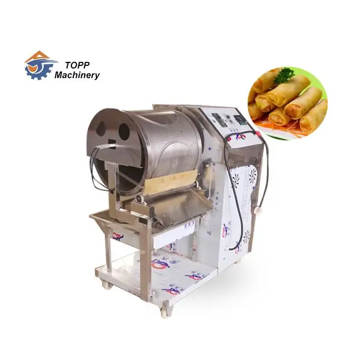 रोटरी पाक हीटिंग वसंत रोल त्वचा निर्माता क्रेप tortilla चपाती रोटी मशीन