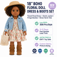 Poupée modèle en peluche personnalisée de 18 pouces avec vêtements de mode sur mesure et tenue éducative pour collections de vente au détail