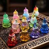 Nouveau style chinois, base rotative en verre émaillé de Zibo, pendentif à pompon imitation perle, semi-fait main, décoration pour voiture, bureau ou table.