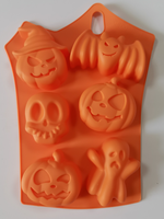 Moule en silicone à 6 cavités pour Halloween, formes 3D fantôme, chauve-souris, citrouille pour la cuisson, le chocolat et la cire fondue