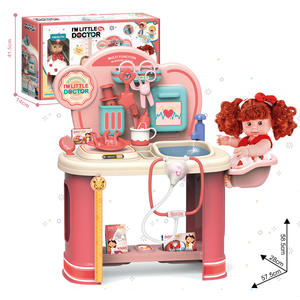 Nouvel ensemble de jeu de <span class=keywords><strong>docteur</strong></span> pour enfants avec table de 24 pouces, jouet de jeu de rôle pour bébé, poupée, jeu de simulation médicale pour les tout-petits, les filles - Product Image 1