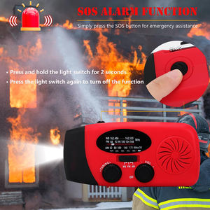 Radio météo portable AM/FM NOAA et préparation aux catastrophes, lampe de survie solaire à manivelle d'urgence pour le camping en plein air - Product Image 2